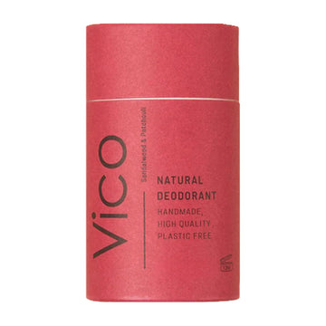 Red deodorant container with &