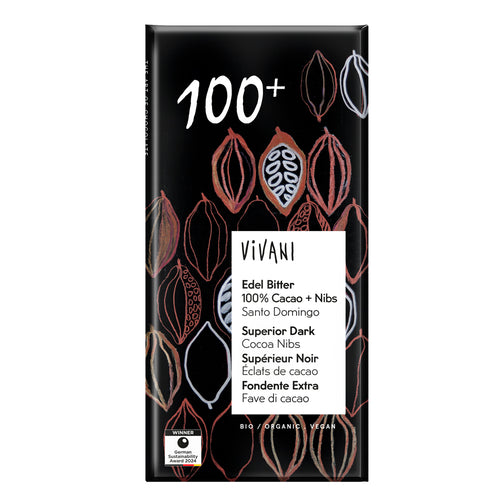 Vivani Superior Dark 100% with Cocoa Nibs