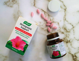 A. Vogel Menopause support tablets on marble surface