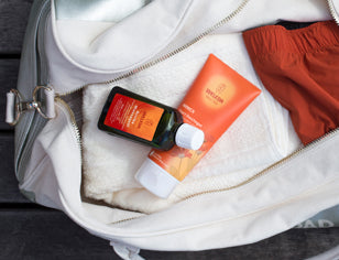 Weleda arnica products in sports bag