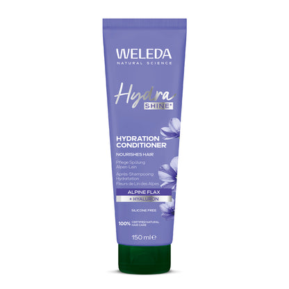 Weleda Hydra Shine hydration conditioner tube on a white background