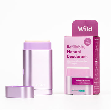 Wild Natural Deodorant Coconut &amp; Vanilla Refillable Deodorant - 1 Case &amp; 1 Refill