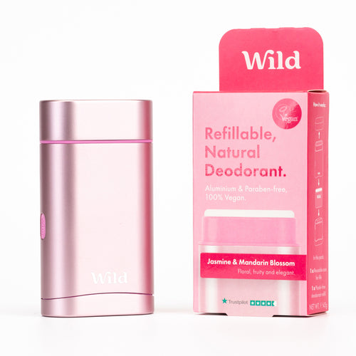 Wild Natural Deodorant Jasmine &amp; Mandarin Blossom Refillable Deodorant Starter Pack
