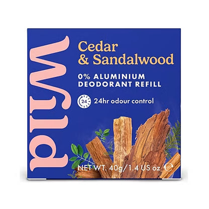 Wild Natural Deodorant Navy Case Cedar &amp; Sandalwood Starter Pack