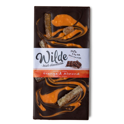 Wilde Irish Chocolates Orange &amp; Almond 54% Cocoa solids - 80g