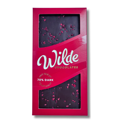 Wildes Irish Chocolates Berry Burst 70% Cocoa solids Dark Chocolate Bar