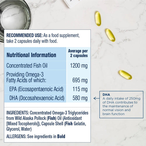 Wiley's Finest Prenatal DHA Omega-3 Fish Oil Capsules