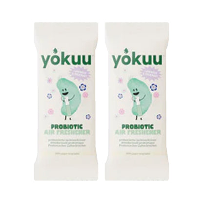 Two yokuu probiotic air freshener packages on a white background