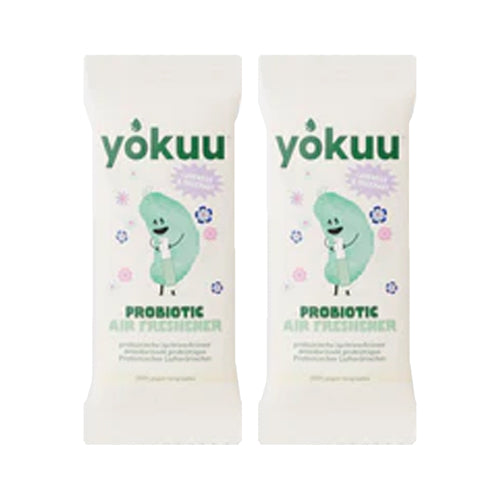 Two yokuu probiotic air freshener packages on a white background