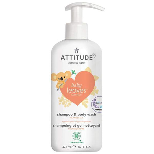 bottle of Attitude Baby Leaves Shampoo &amp; Body Wash Pear Nectar
