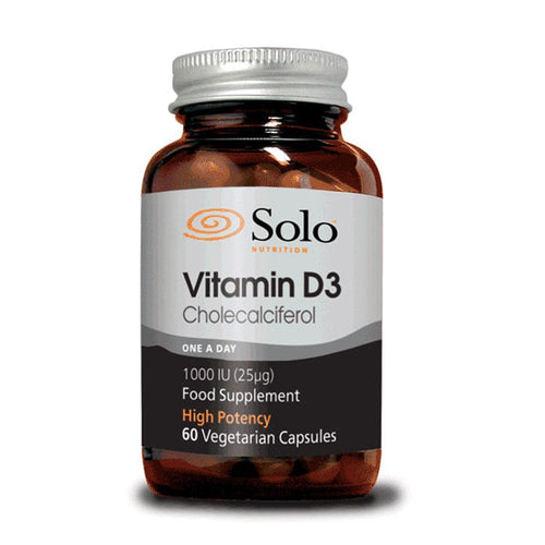 bottle of Solo Nutrition Vitamin D3 1000IU