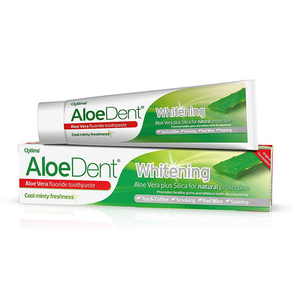 tube of Aloe Dent Whitening Toothpaste with Flouride
