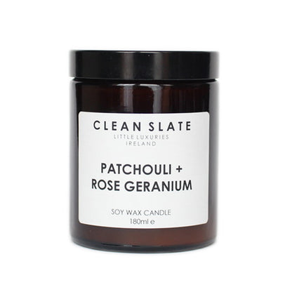 Clean Slate Patchouli &amp; Rose Geranium Candle