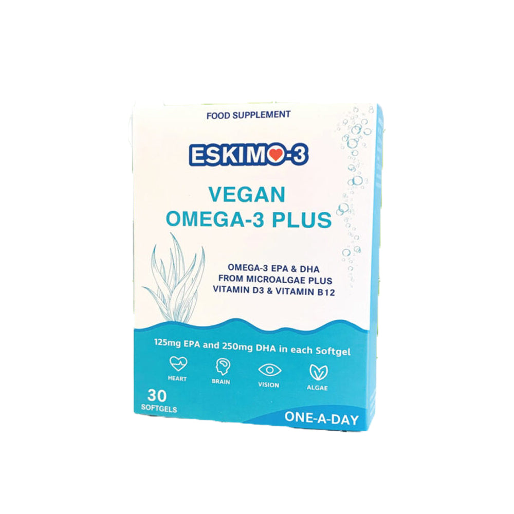 box of Eskimo-3 Vegan Omega-3 Plus