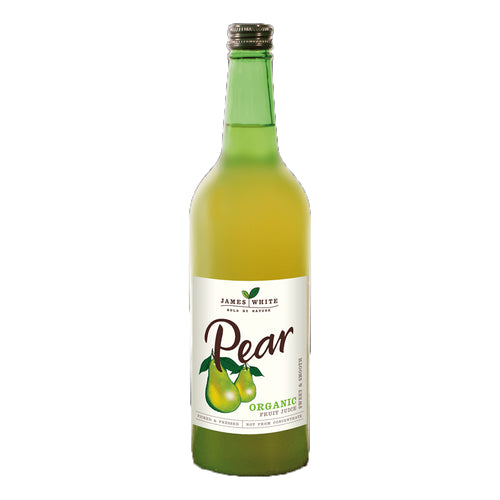 bottle of James White Organic Pear Juice