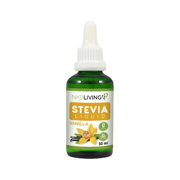 bottle of NKD Living Stevia Liquid Vanilla