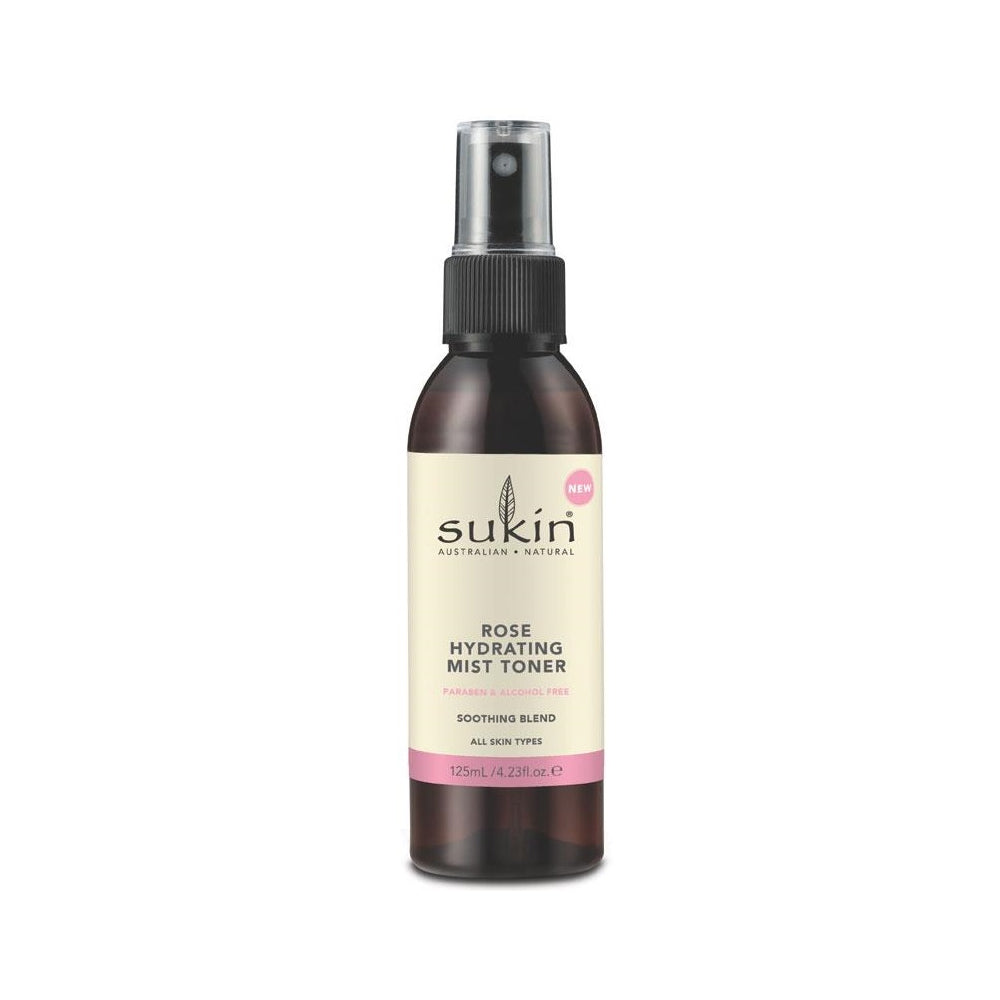 spray bottle of Sukin Rose Hydrating Mist Toner