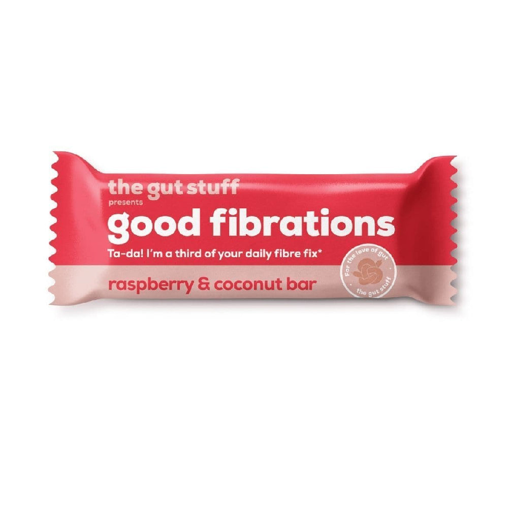 The Gut Stuff Fibrations Gluten Free Bar raspberry and coconut