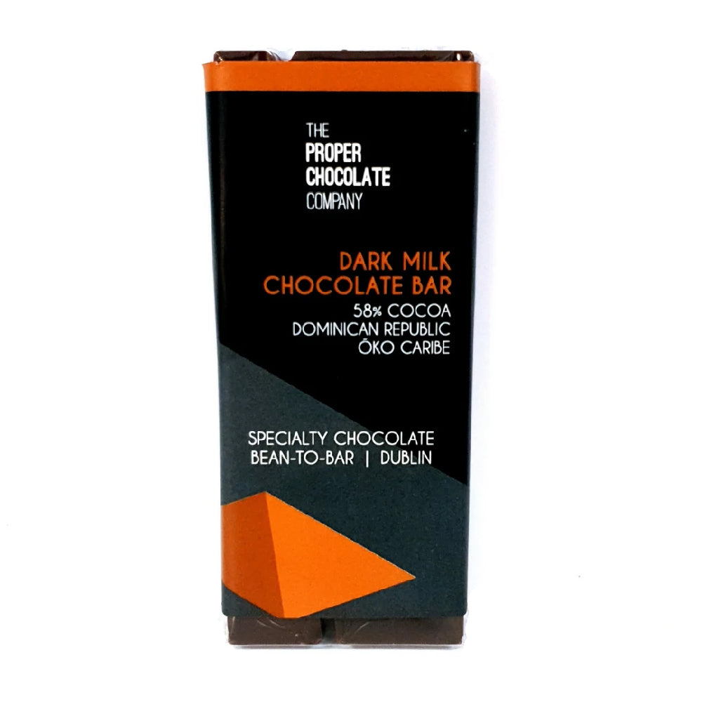 The Proper Chocolate Company Dark Milk 58% Chocolate Bar