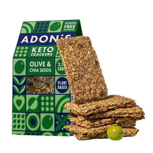 Adonis Olive &amp; Chia Seed Keto Crackers