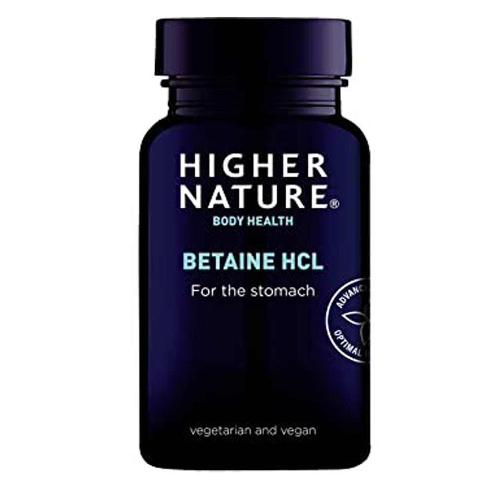 bottle of Higher Nature Betaine HCL