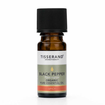 bottle of Tisserand Black Pepper Essential Oil