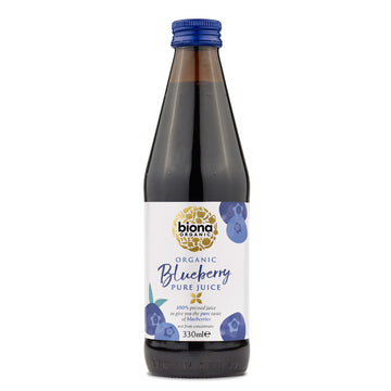 bottle of Biona Organic Blueberry Juice