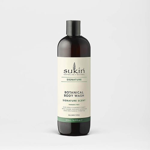 bottle of Sukin Signature Botanical Body Wash