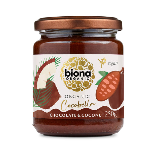 jar of Biona Organic CocoBella - Chocolate &amp; Coconut Butter