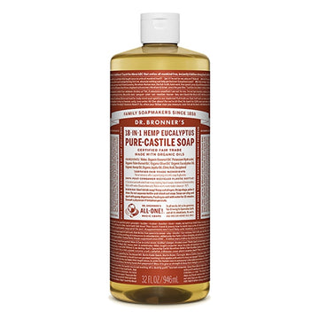 bottle of Dr. Bronner Eucalyptus Pure Castile Soap