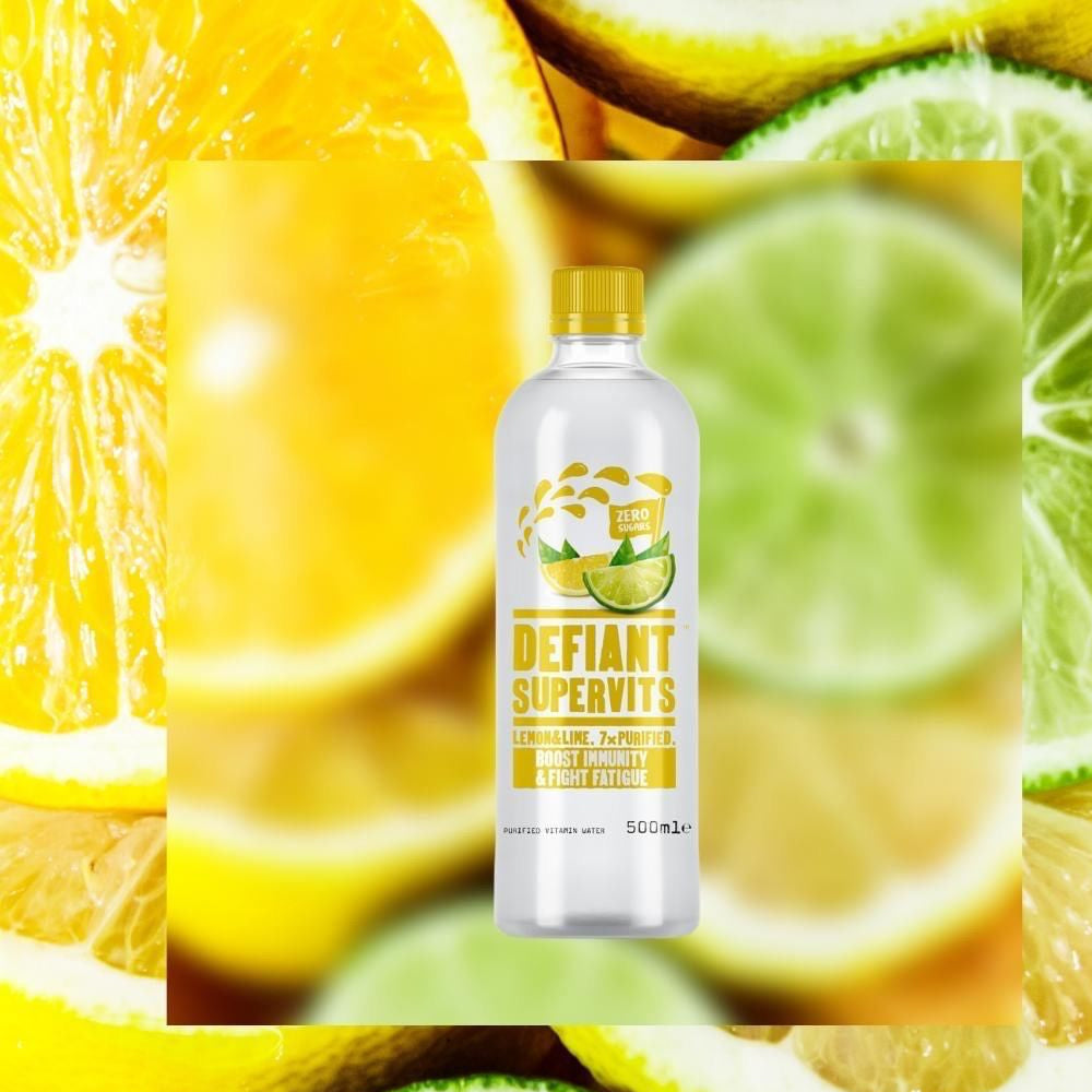 Defiant Water Super Vits Lemon &amp; Lime