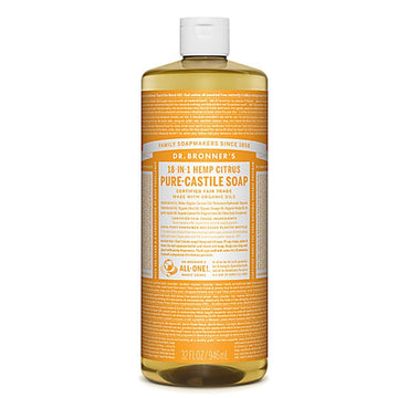 bottle of Dr. Bronner Citrus Pure Castile Soap