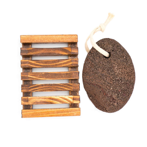 Dublin Herbalists Pumice Stone with Wooden Tray