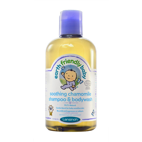 bottle of Earth Friendly Baby Soothing Chamomile Shampoo &amp; Bodywash