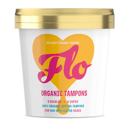 FLO Organic Non-Applicator Tampons | Regular Super Pack