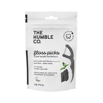 The Humble Co Natural Humble Floss Picks - Charcoal