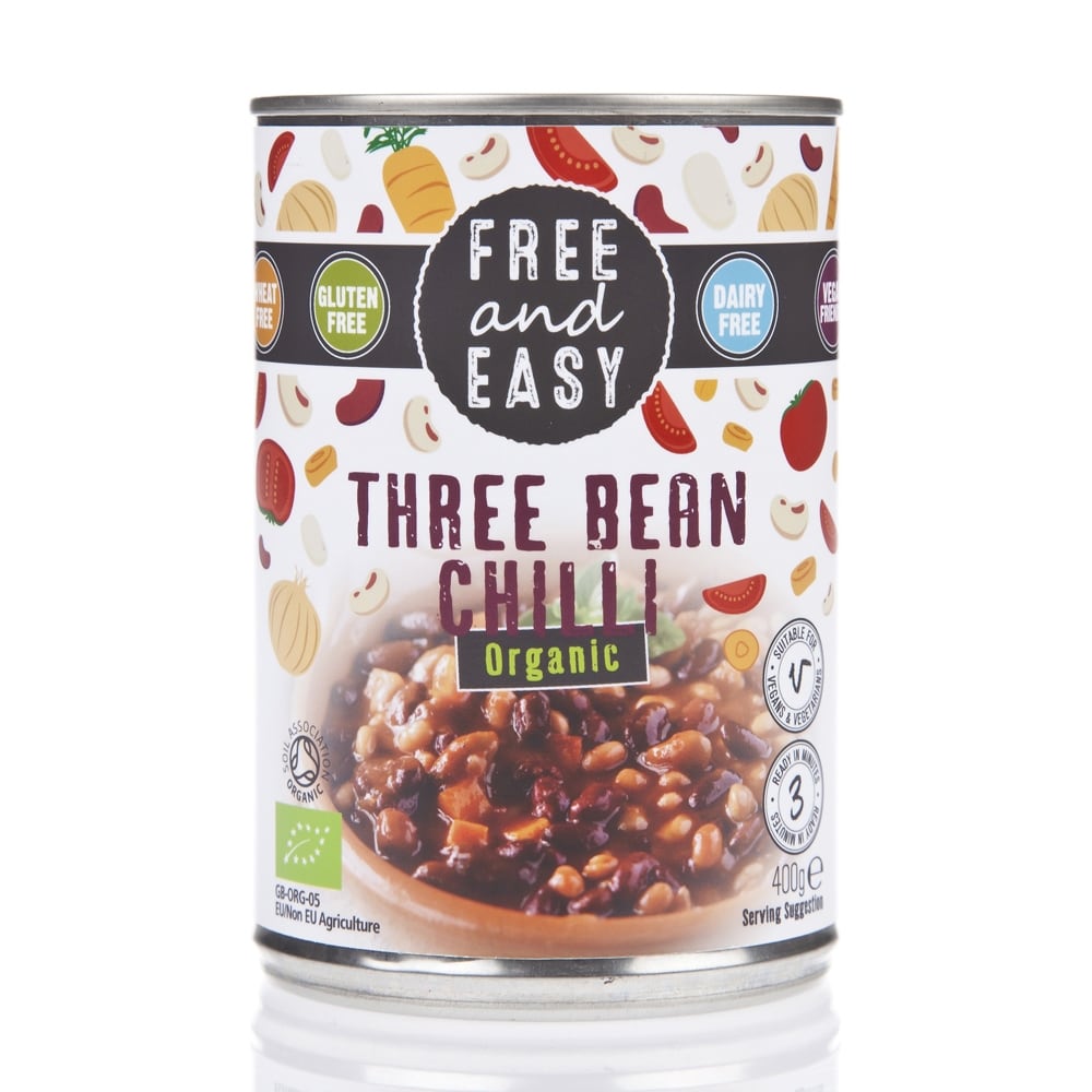 Free &amp; Easy Organic Three Bean Chilli Soup