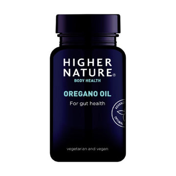 bottle of Higher Nature Oregano Oil Capsules