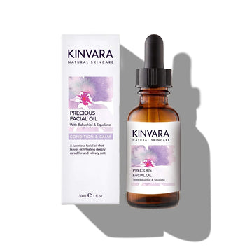 bottle of kinvara skincare prcious oil 
