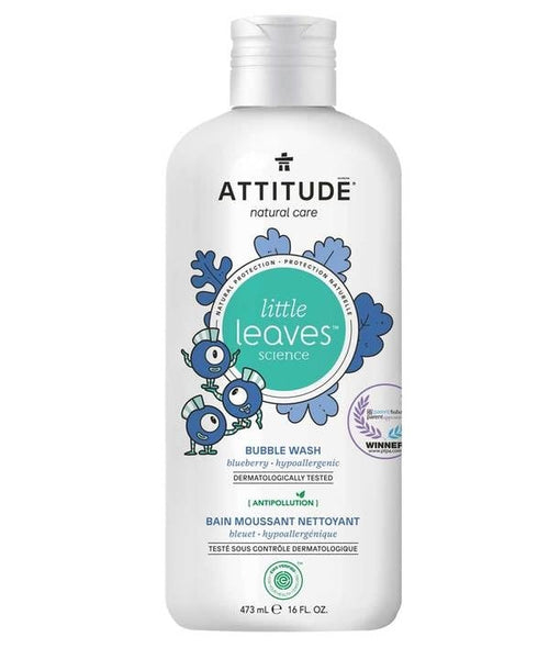 bottle of Attitude Little Leaves Natural Bubble Wash