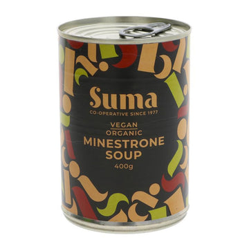 can of Suma Organic Minestrone Soup