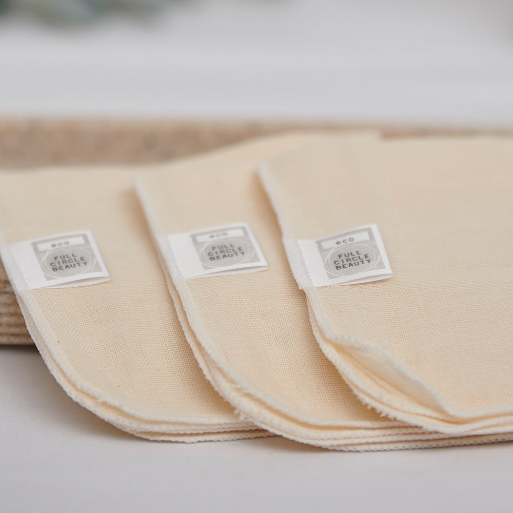 Full Circle Beauty Reusable Bamboo Muslin Cloths