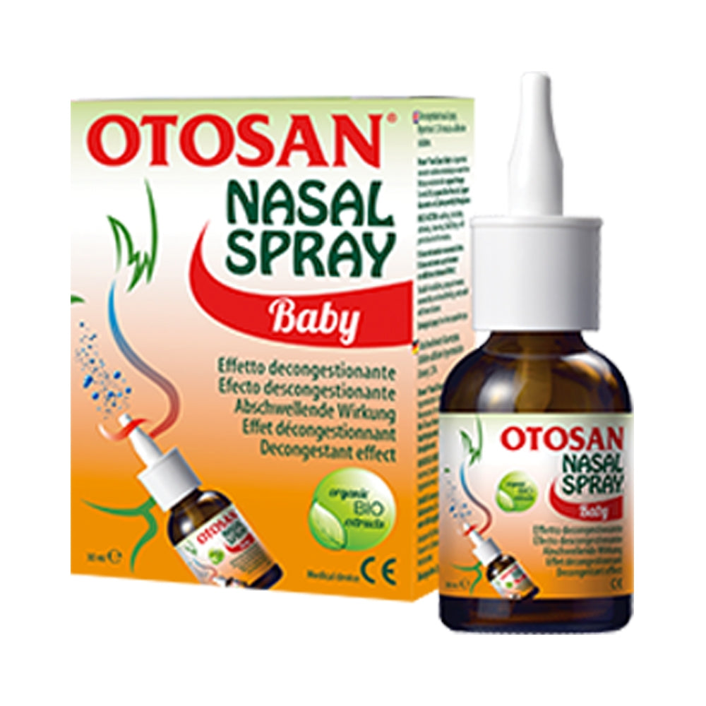 spray bottle of Otosan Nasal Spray Baby with box