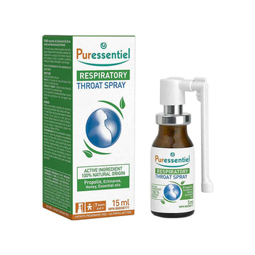 Puressentiel Respiratory Throat Spray box and package