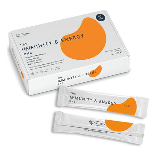 Box and sachets of The Vitamin Ones The Immunity &amp; Energy One