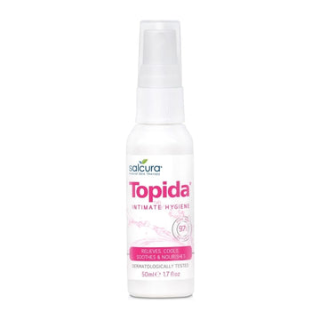 bottle of Salcura Topida Intimate Hygiene Spray