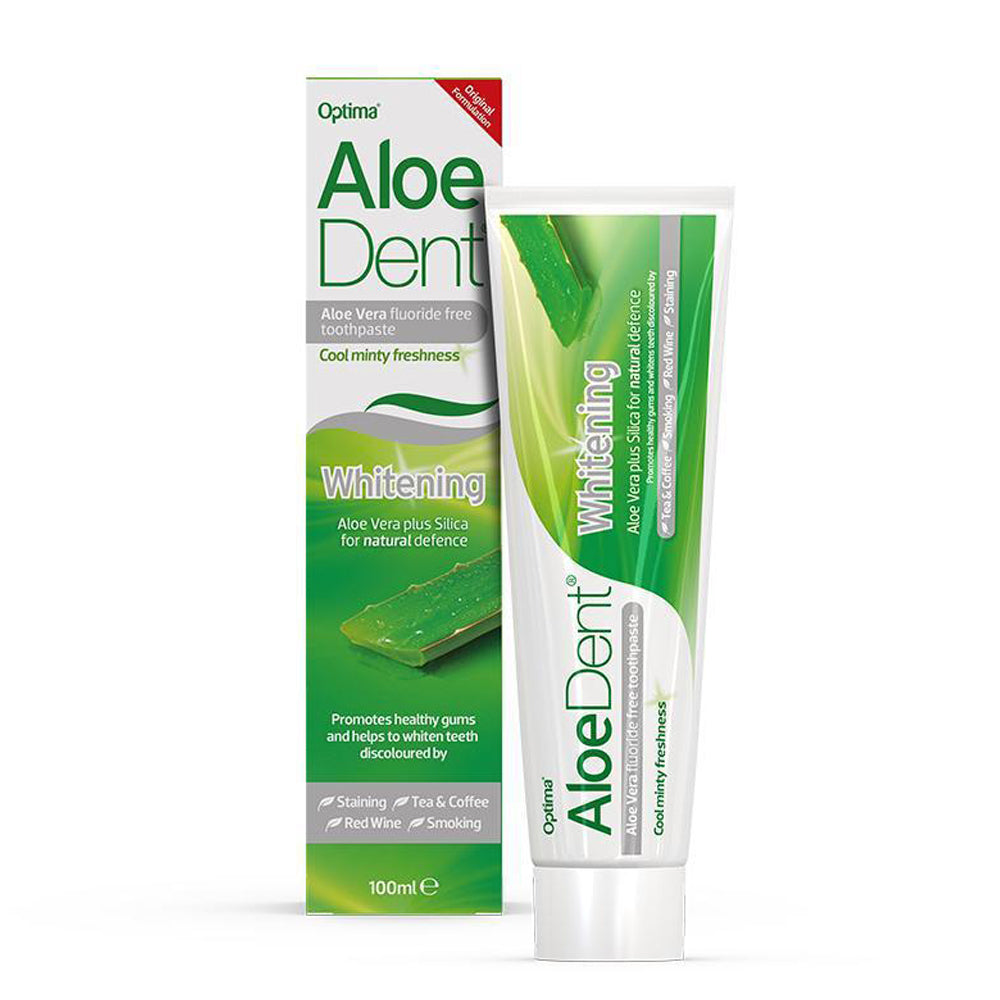 tube of Aloe Dent Whitening Toothpaste with Flouride